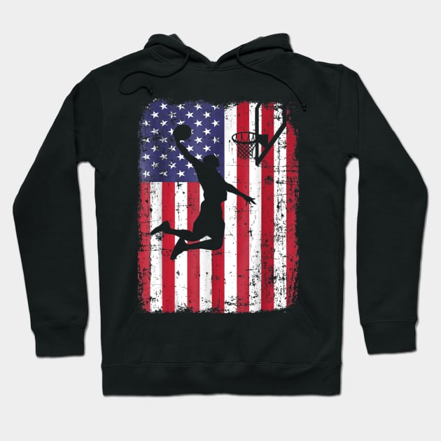 USA American Flag Basketball Hoodie by LiFilimon